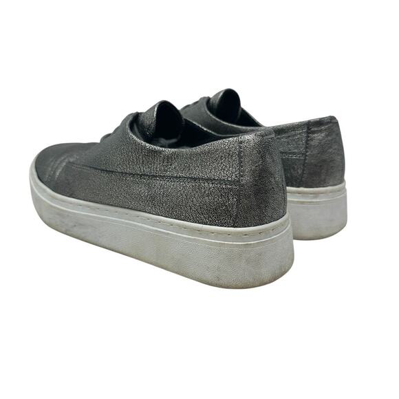 Eileen Fisher Prop Platform Sneakers Low‎ Top Metallic Silver Gunmetal Size US 8 - Picture 8 of 14